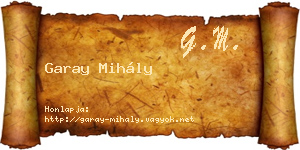 Garay Mihály névjegykártya